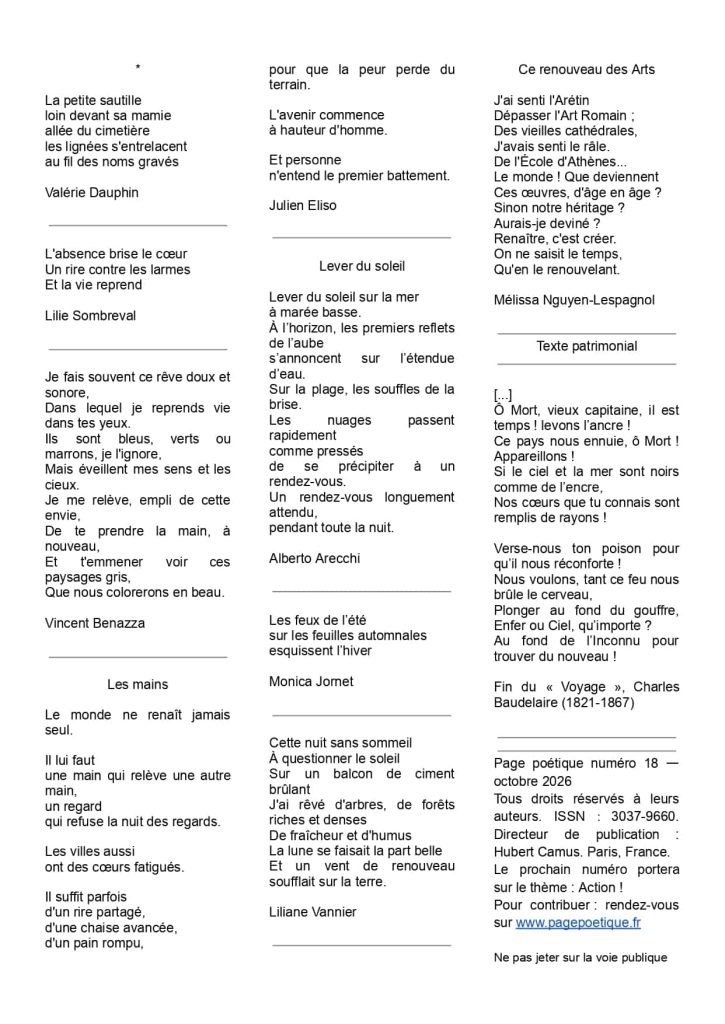 Page poetique 18 VERSO